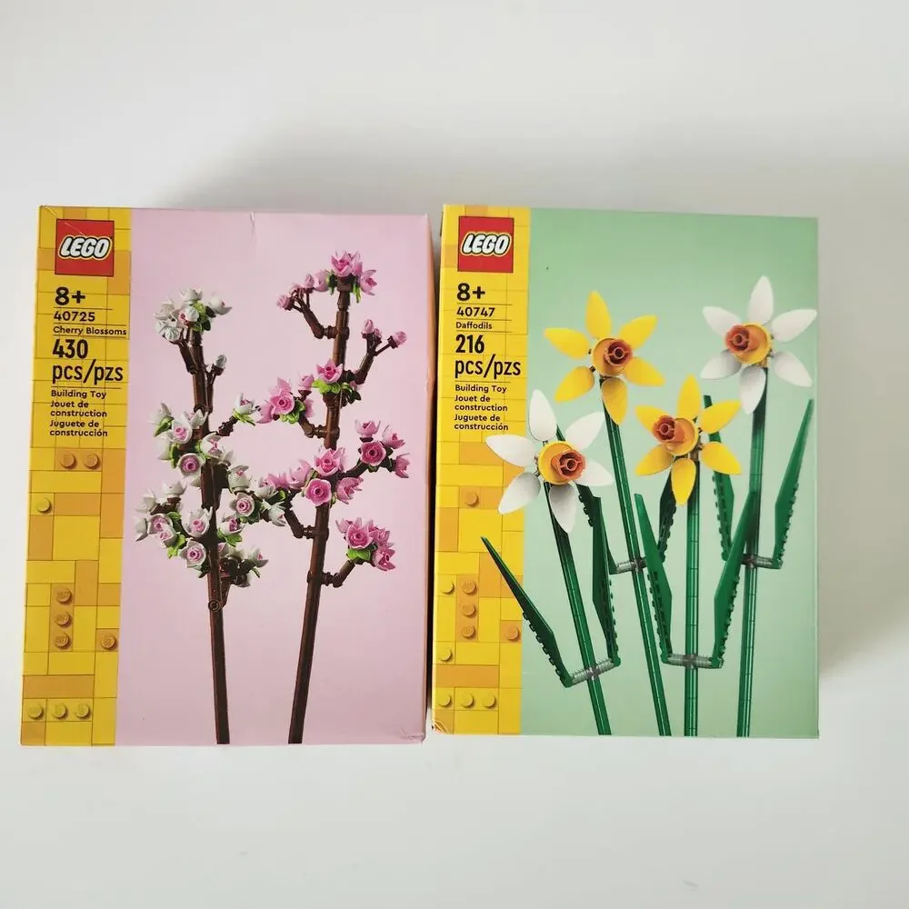 New! LEGO Botanical Flower Lot Cherry Blossoms 40725 Daffodil 40747 Building Set